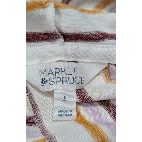 New Market & Spruce sz S Knit Hoodie Top or T-shirt multi color stripes ls 2575 - Picture 5 of 6